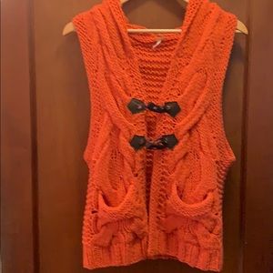 Free People hooded cardigan vest